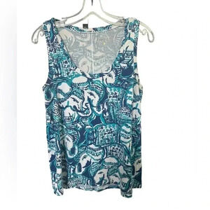 Lilly Pulitzer Crayton Tank w/ Pocket Size small pima cotton‎